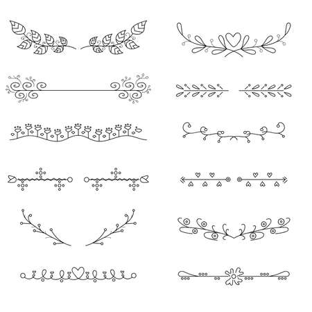 Hand drawn dividers setのイラスト素材