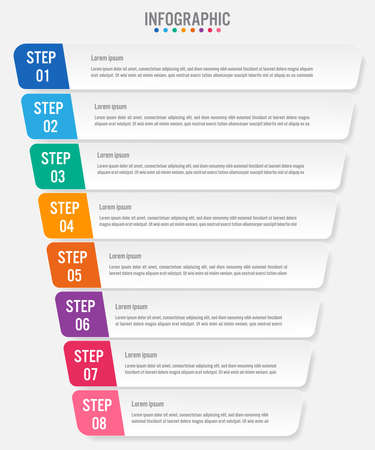 Business infographic labels template with 8 options.Creative concept for infographic.の写真素材