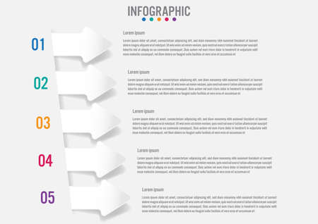Business infographic template with 5 options arrows shapeの写真素材