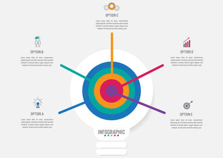 Business infographic template with bulb shapeの写真素材