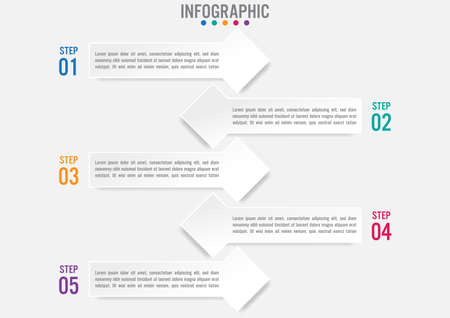 Business infographic template with 5 options arrows shapeの写真素材