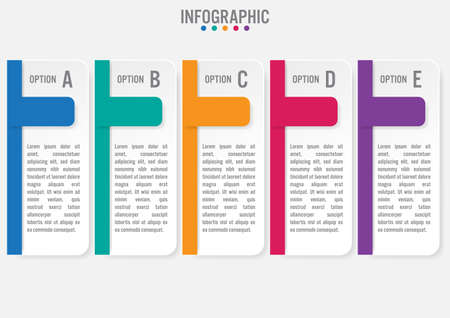Business infographic labels template with 5 options.Creative concept for infographic.の写真素材