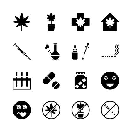 Cannabis icon set.Vector illustrationのイラスト素材