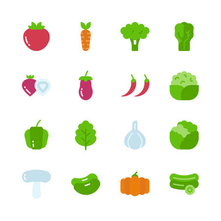 Vegetable icon set. Vector illustrationのイラスト素材