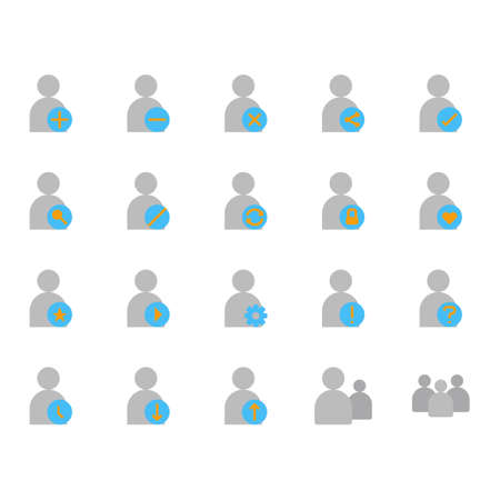 User related icon set. Vector illustrationのイラスト素材