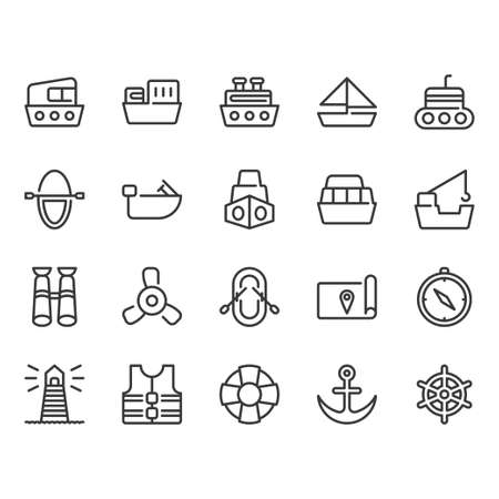 Ships related icon setのイラスト素材