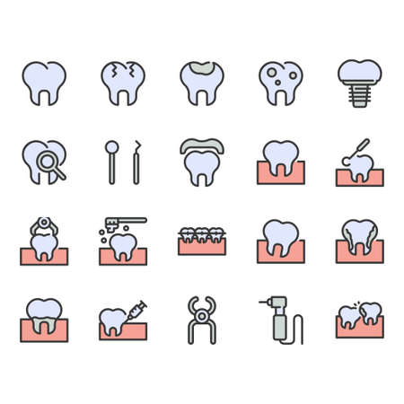 Dental icon set.Vector illustrationのイラスト素材