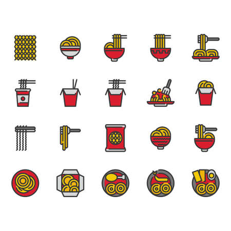 Noodle icon set.Vector illustrationのイラスト素材