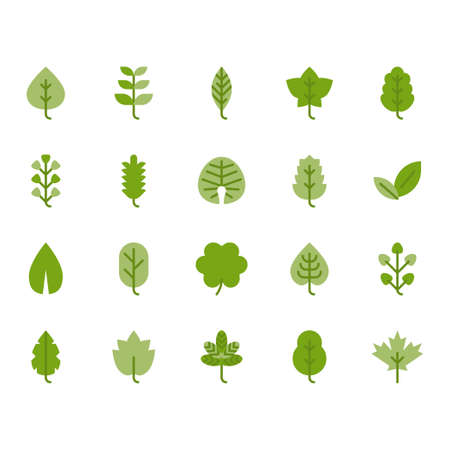 Leaves icon set.Vector illustrationのイラスト素材