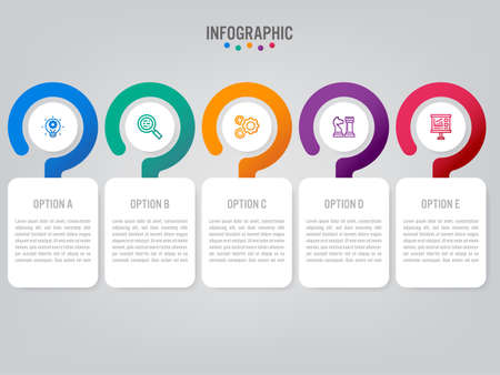 Business infographic labels template with options. Creative concept for infographic.のイラスト素材
