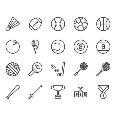Sport ball equipment icon and symbol setのイラスト素材
