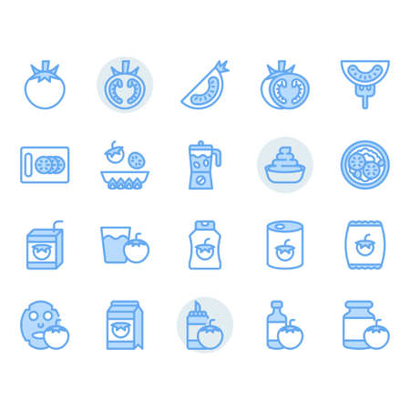 Tomato icon and symbol setのイラスト素材