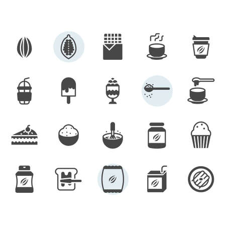 Cocoa icon and symbol set in glyph designのイラスト素材