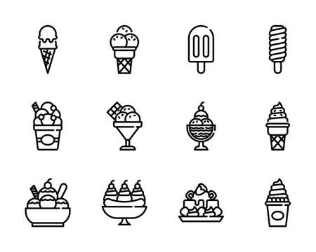Ice cream icon and symbol for website, applicationのイラスト素材