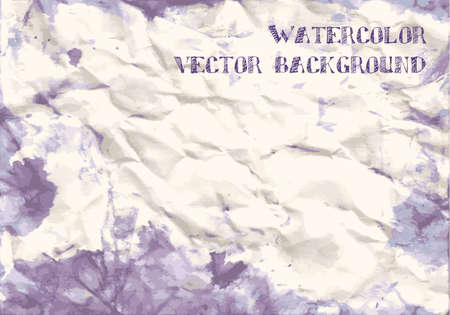Vector watercolor background on crumpled paper. Textured background for design. eps 10のイラスト素材