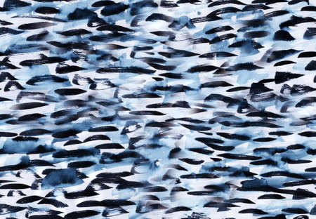 Ink seamless pattern with brushstrokes, stripes and blurred spots. Abstract illustration of waterの写真素材