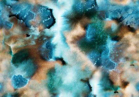 Hand painted abstract watercolor luminous seamless pattern. Texture for textiles, packaging, greeting cards, scrapbooking.の写真素材