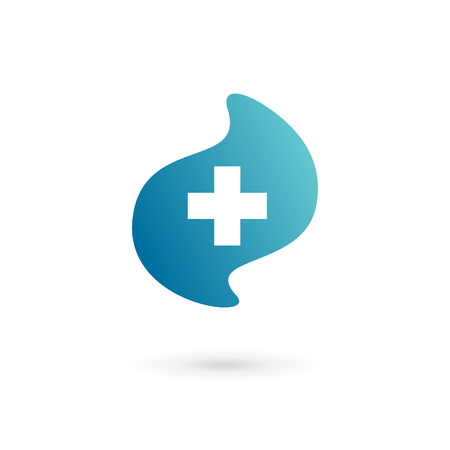 Medical  icon design template with cross and plus. Vector sign.のイラスト素材