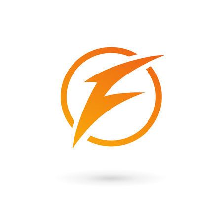 Letter F lightning logo icon design template elementsのイラスト素材