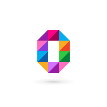 Letter O number 0 mosaic icon design template elementsのイラスト素材