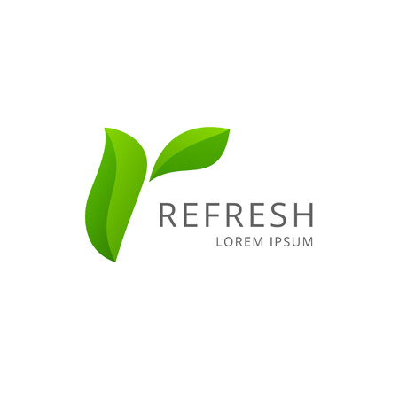 Letter R eco leaves logo icon design template elements Letter R eco leaves logo icon design template elements