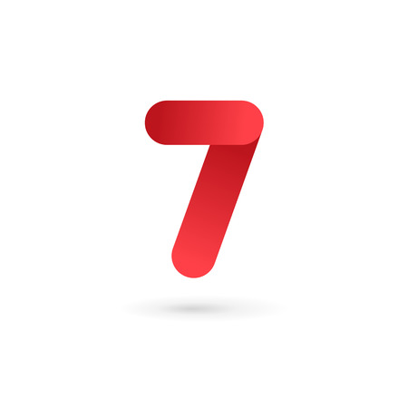 Number 7 logo icon design template elementsのイラスト素材