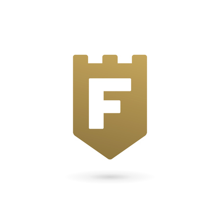 Letter F shield logo icon design template elementsのイラスト素材