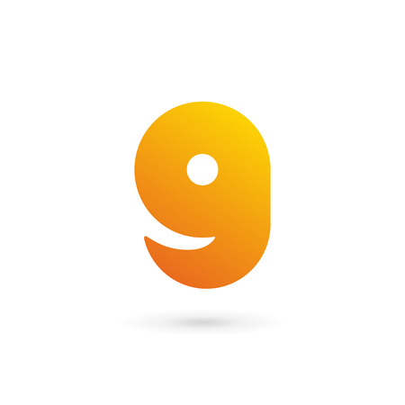 Letter G number 9 smile icon design template elementsのイラスト素材