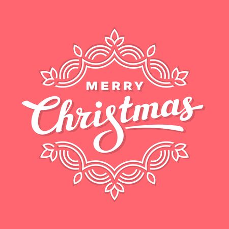 Merry Christmas lettering cardのイラスト素材