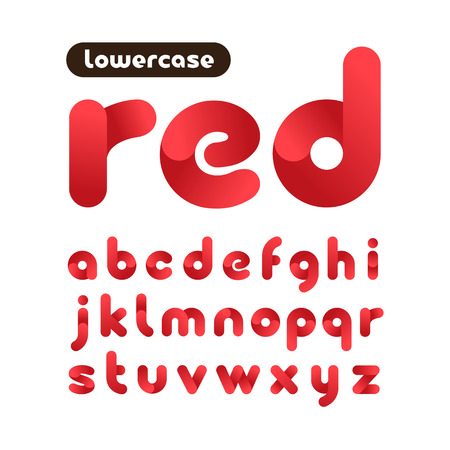 Rounded font. Vector alphabet with gradient effect letters.のイラスト素材