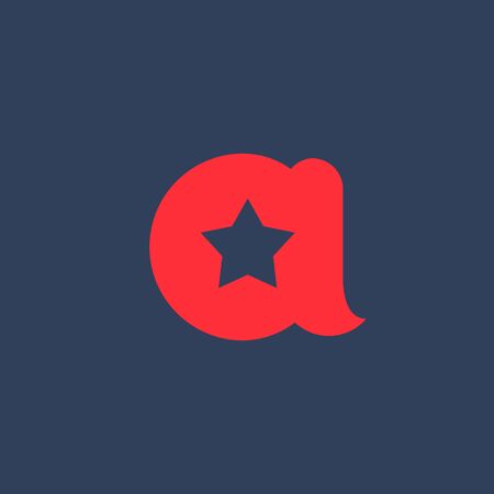 Letter A star logo icon design template elementsのイラスト素材