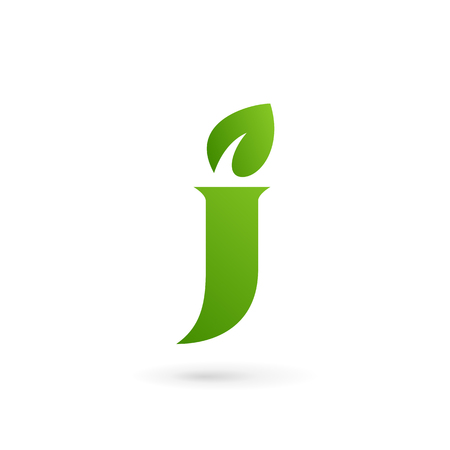 Letter J eco leaves logo icon design template elementsのイラスト素材