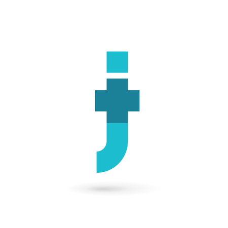 Letter J cross plus logo icon design template elementsのイラスト素材