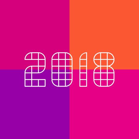 Happy new year 2018 greeting card design.のイラスト素材