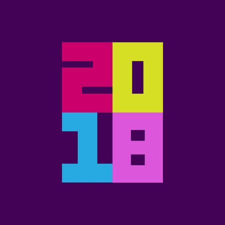 Happy new year 2018 greeting card designのイラスト素材