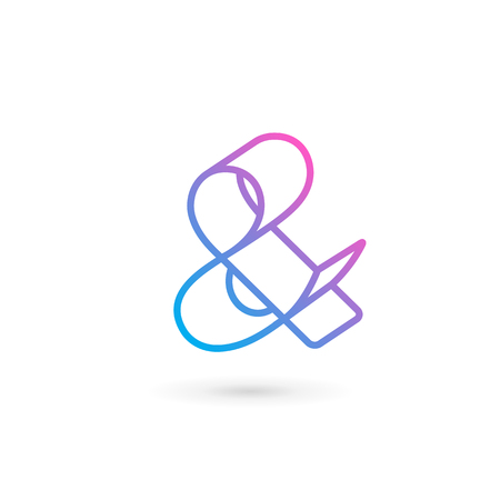 Symbol & and ampersand logo icon design template elementsのイラスト素材