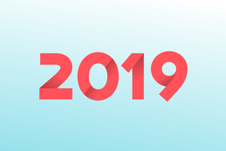 Happy new year 2019 greeting card design