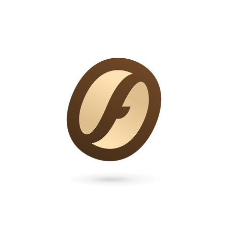 Letter F coffee logo icon design template elementsのイラスト素材