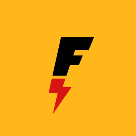 Letter F lightning logo icon design template elementsのイラスト素材