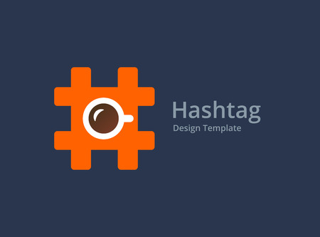 Hashtag symbol coffee icon design template elementsのイラスト素材