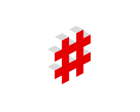 Hashtag symbol icon design template elementsのイラスト素材
