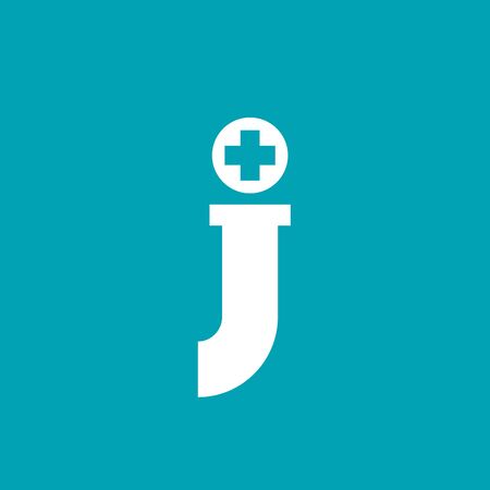 Letter J cross plus logo icon design template elementsのイラスト素材