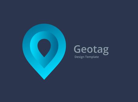 Geotag or location pin logo icon designのイラスト素材