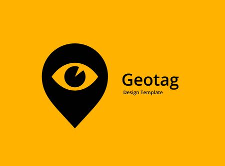 Geotag with eye or location pin logo icon designのイラスト素材