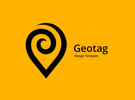 Geotag or location pin logo icon designのイラスト素材