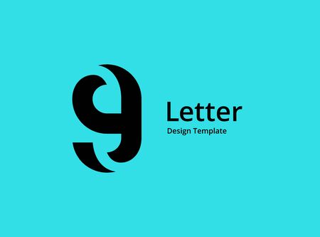 Letter G number 9  icon design template elementsのイラスト素材
