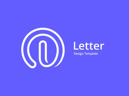 Letter L or number 1  icon design template elementsのイラスト素材