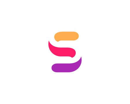 Letter S or number 5 logo icon design template elementsのイラスト素材