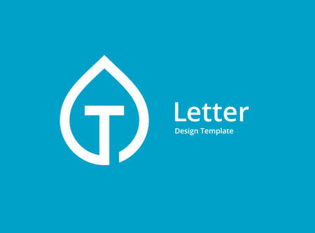 Letter T with  water drop logo icon design template elementsのイラスト素材