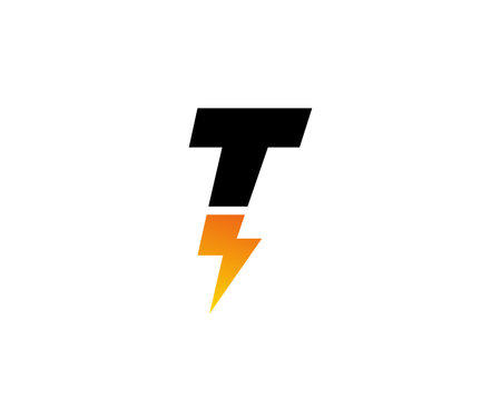 Letter T with lightning logo icon design template elementsのイラスト素材